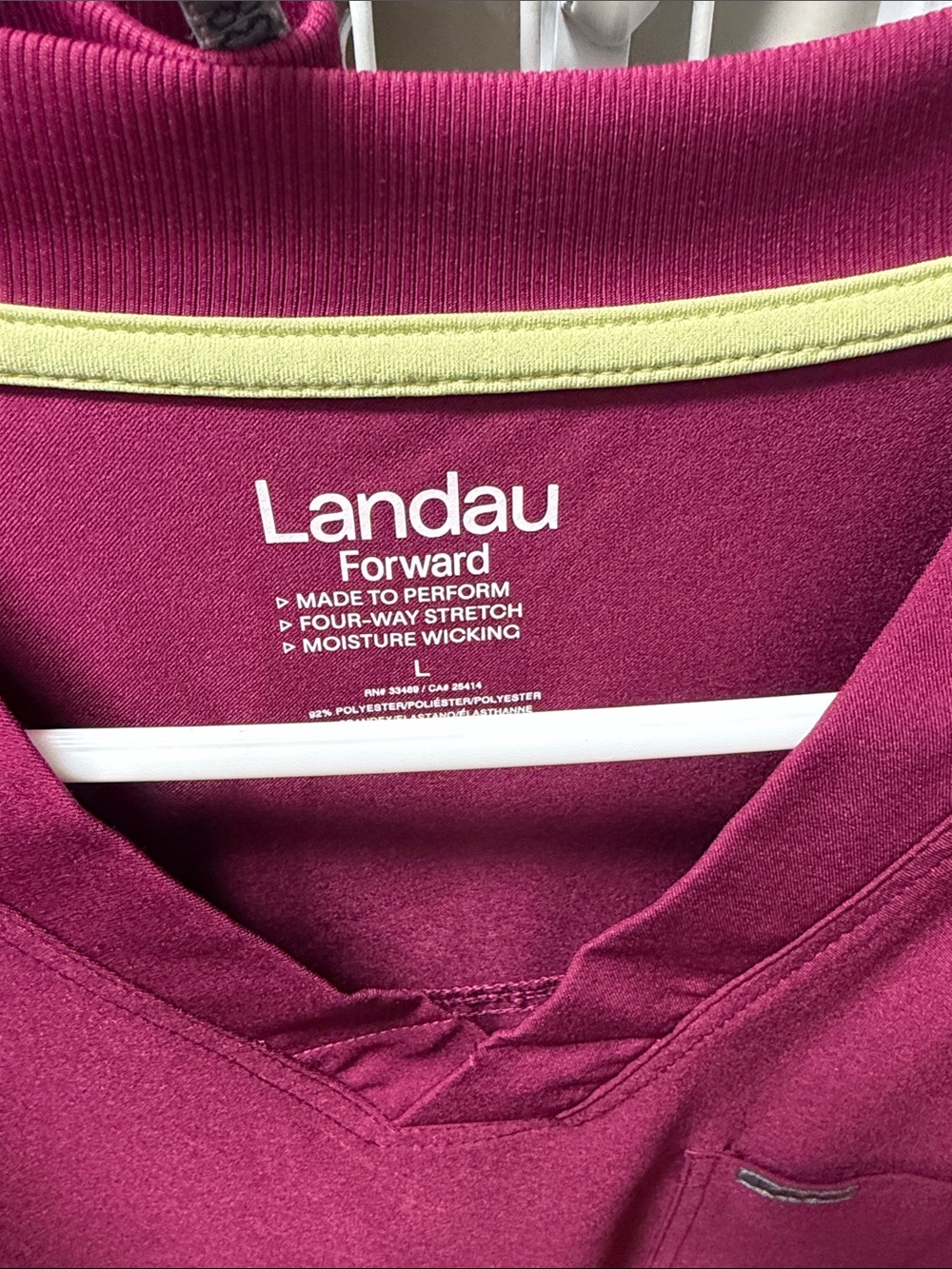 Landau Forward Performance Sweatshirt in Berry Pink with Lime Trim